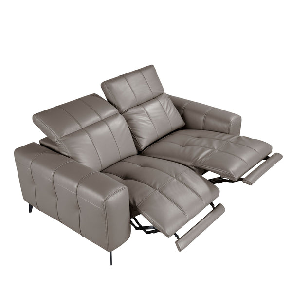 2-seater relaxation sofa in gray leather