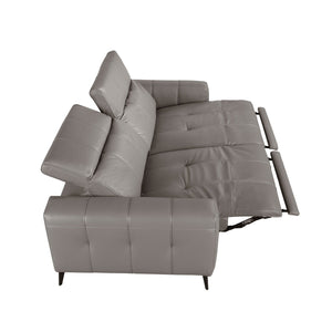 2-seater relaxation sofa in gray leather