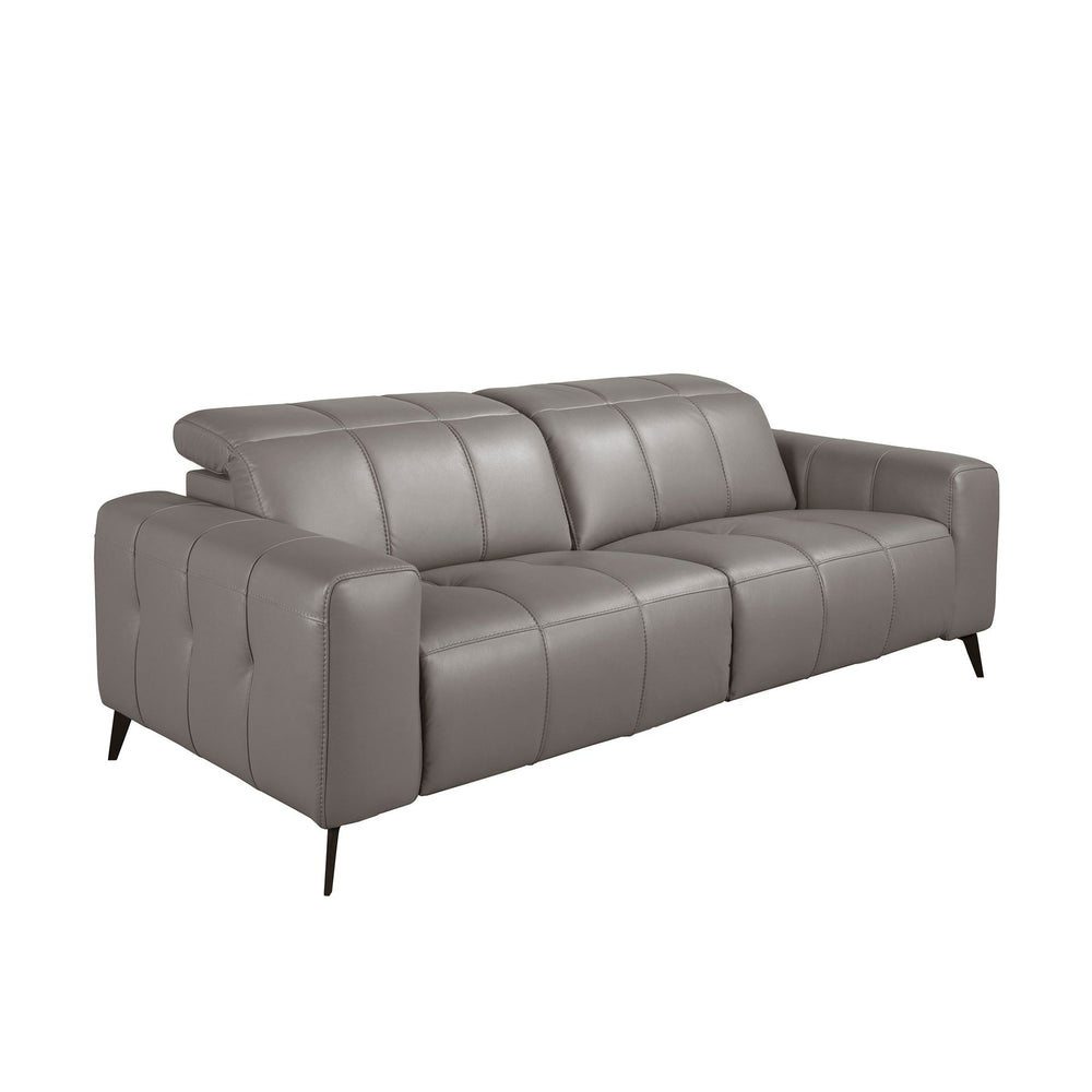 3-seater relaxation sofa in gray leather