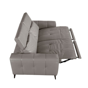 3-seater relaxation sofa in gray leather