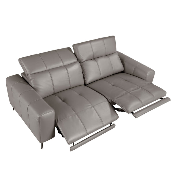 3-seater relaxation sofa in gray leather