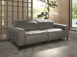 3-seater relaxation sofa in gray leather