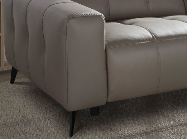 3-seater relaxation sofa in gray leather