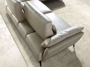 Right-hand chaise longue sofa in sand leather