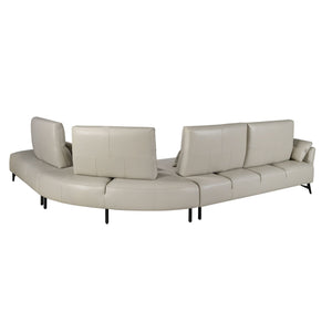 Right-hand chaise longue sofa in sand leather
