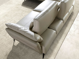 Left chaise longue sofa in sand leather