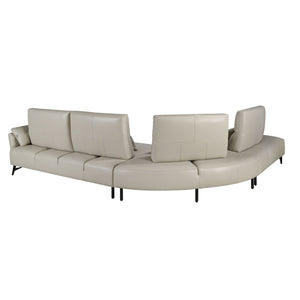 Left chaise longue sofa in sand leather
