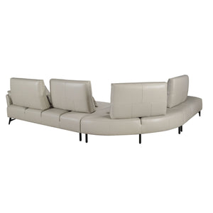 Left chaise longue sofa in sand leather