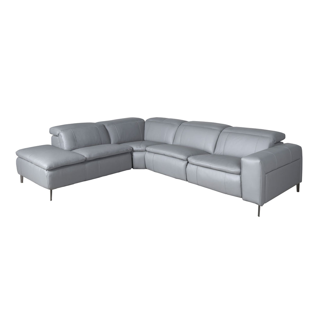 Left-hand chaise longue sofa in gray leather