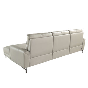 Right-hand chaise longue sofa in gray leather