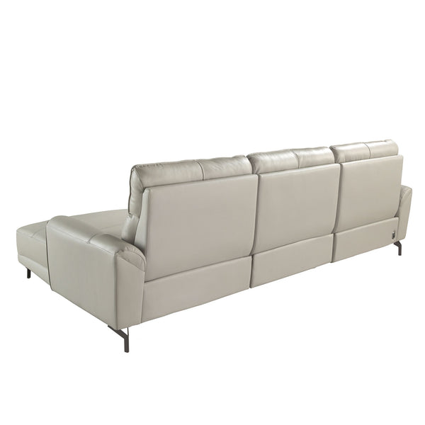 Right-hand chaise longue sofa in gray leather