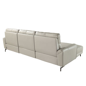 Left-hand chaise longue sofa in gray leather