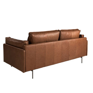 2-seater sofa in tobacco brown leather