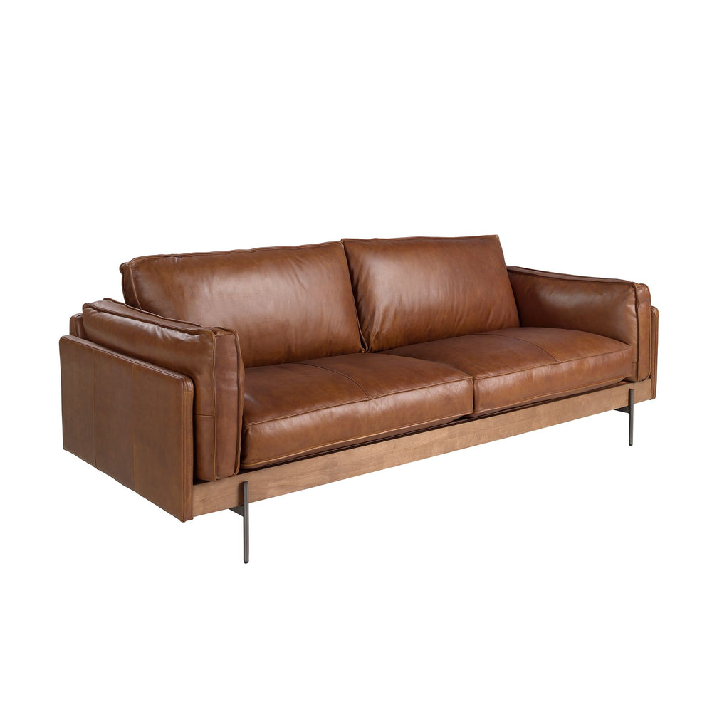 3-seater sofa in tobacco brown leather