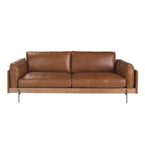 3-seater sofa in tobacco brown leather