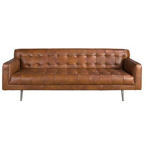 Chester 3-seater sofa in dark brown leather