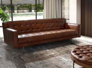 Chester 3-seater sofa in dark brown leather