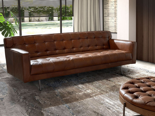 Chester 3-seater sofa in dark brown leather