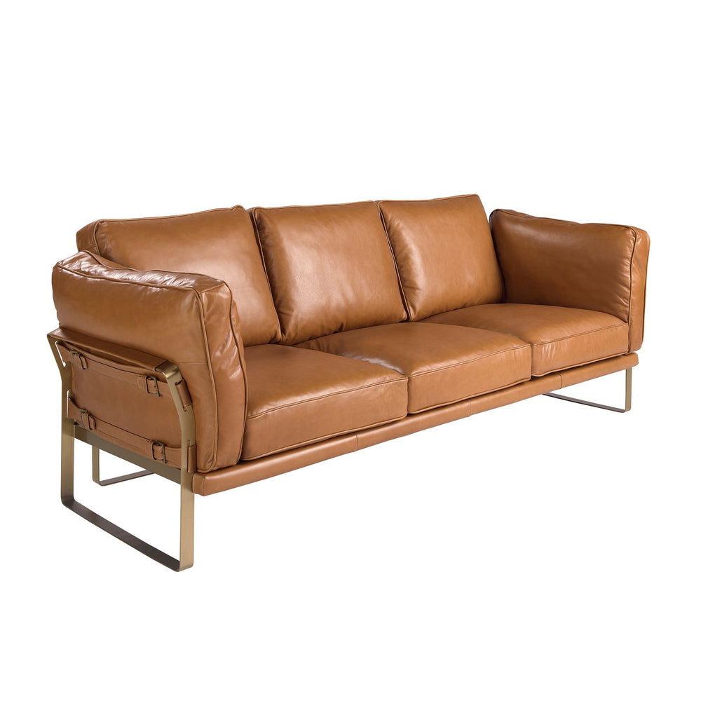 3-seater sofa in camel leather