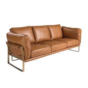 3-seater sofa in camel leather