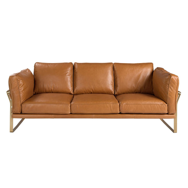 3-seater sofa in camel leather