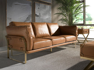 3-seater sofa in camel leather