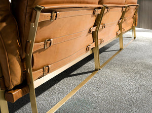 3-seater sofa in camel leather