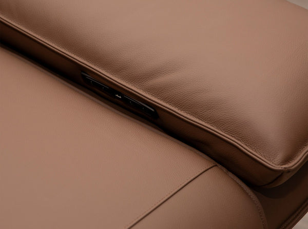 Modular relax corner sofa in brown leather