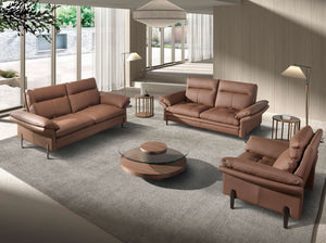 3-seater sofa in brown leather