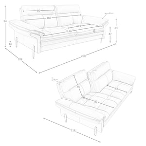 3-seater sofa in brown leather