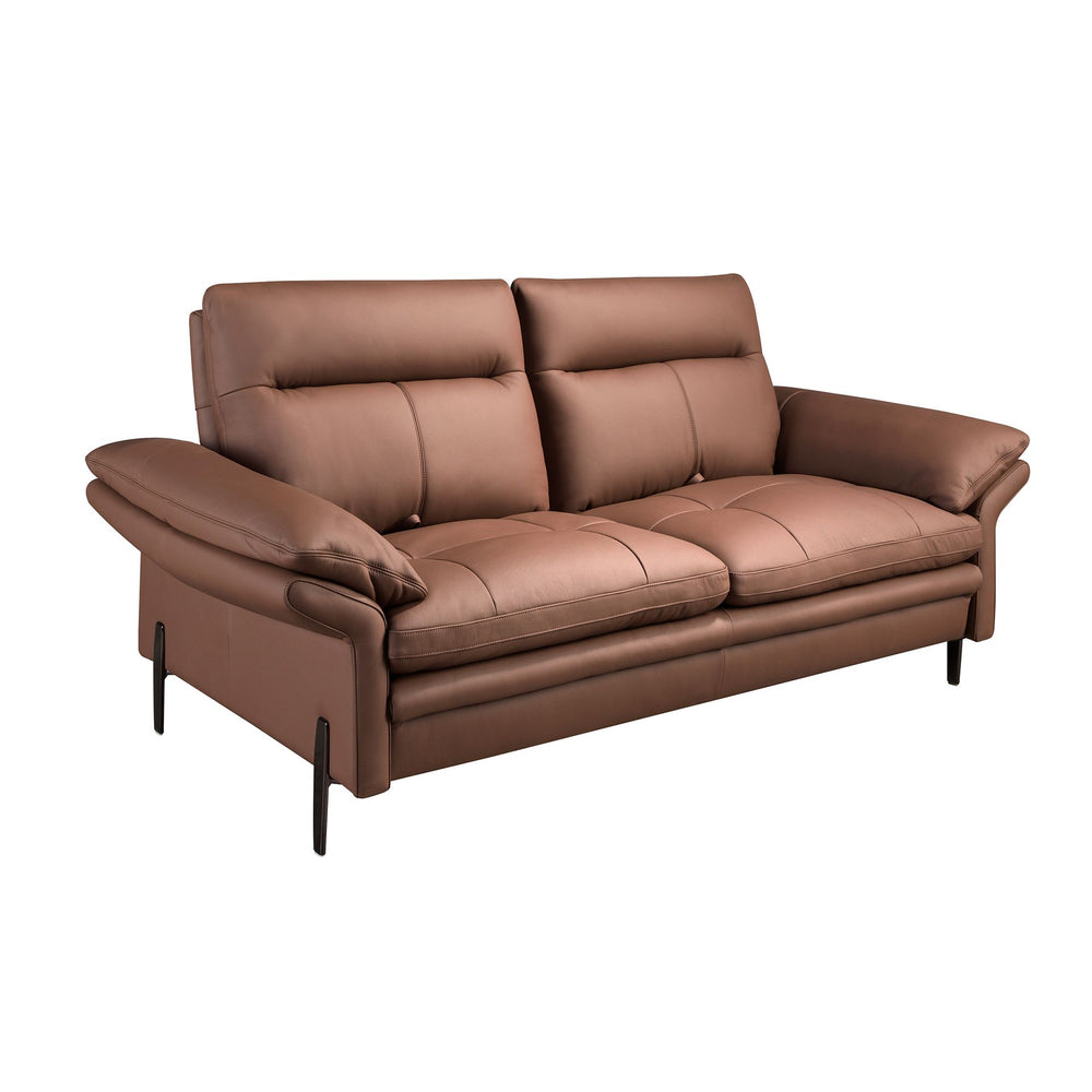 2-seater sofa in brown leather