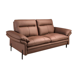2-seater sofa in brown leather