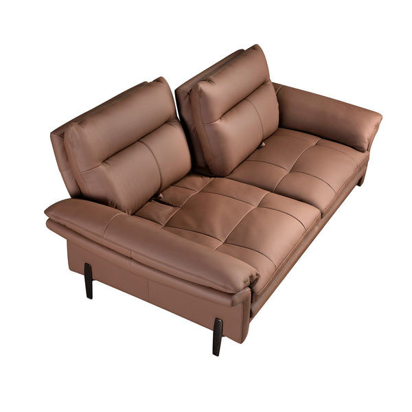 2-seater sofa in brown leather