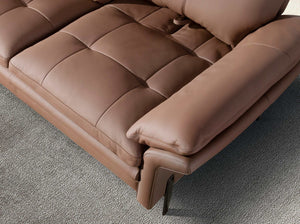 2-seater sofa in brown leather