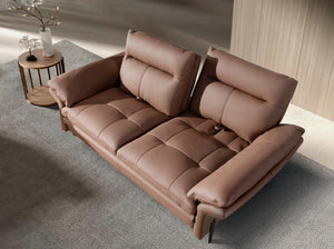 2-seater sofa in brown leather