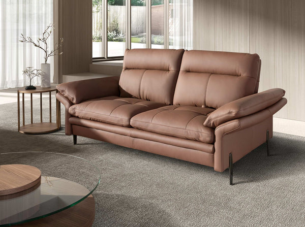 2-seater sofa in brown leather