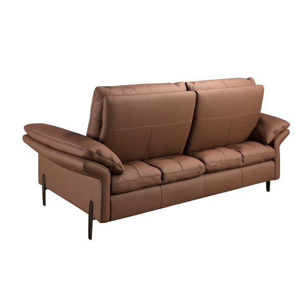 2-seater sofa in brown leather
