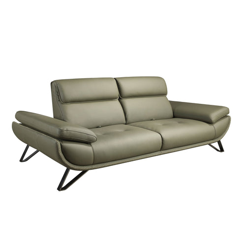 3-seater sofa in olive green leather