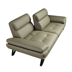 3-seater sofa in olive green leather