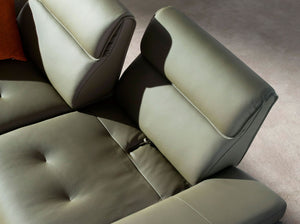 3-seater sofa in olive green leather