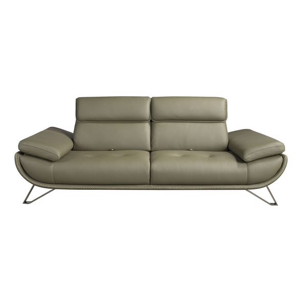 3-seater sofa in olive green leather