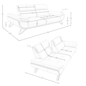 3-seater sofa in olive green leather