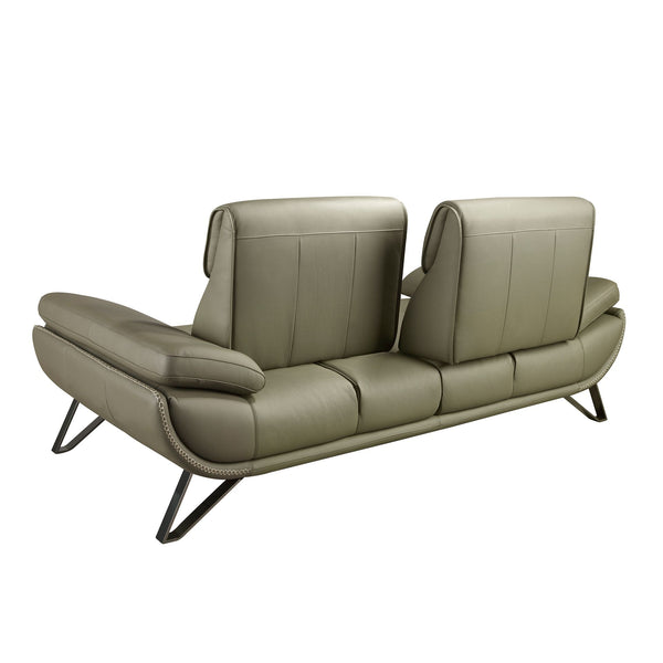 2-seater sofa in olive green leather