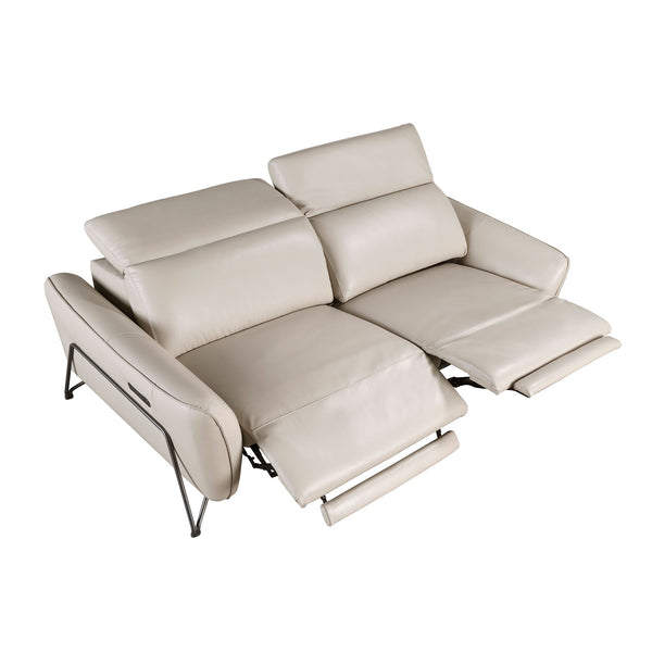 3-seater relaxation sofa in sand leather