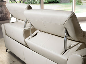 3-seater relaxation sofa in sand leather