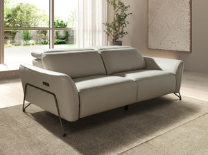 3-seater relaxation sofa in sand leather