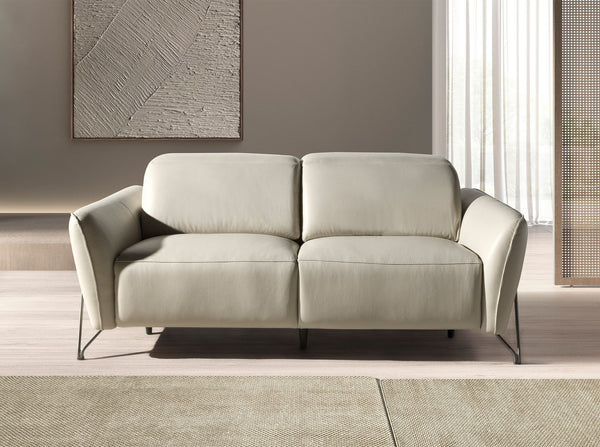 2-seater relaxation sofa in sand leather