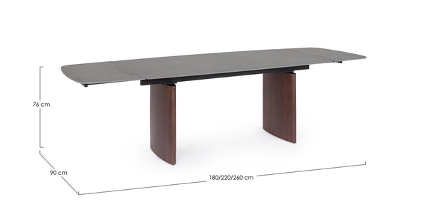 Extendable Dining Table 180–260 cm – Walnut & Grey Modern Table