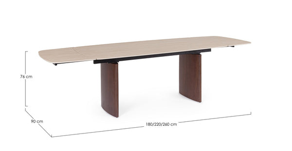 Extendable Dining Table 180–260 cm – Walnut Modern Table