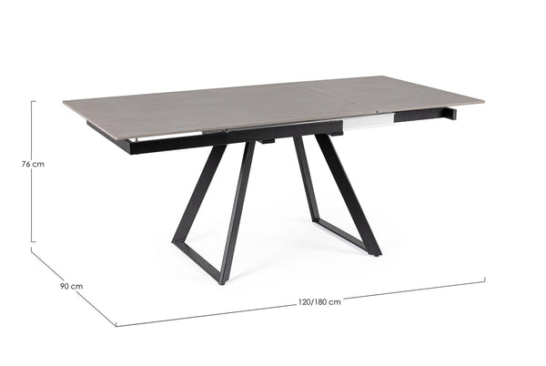 Extendable Dining Table 120–180 cm Black and Grey Finish